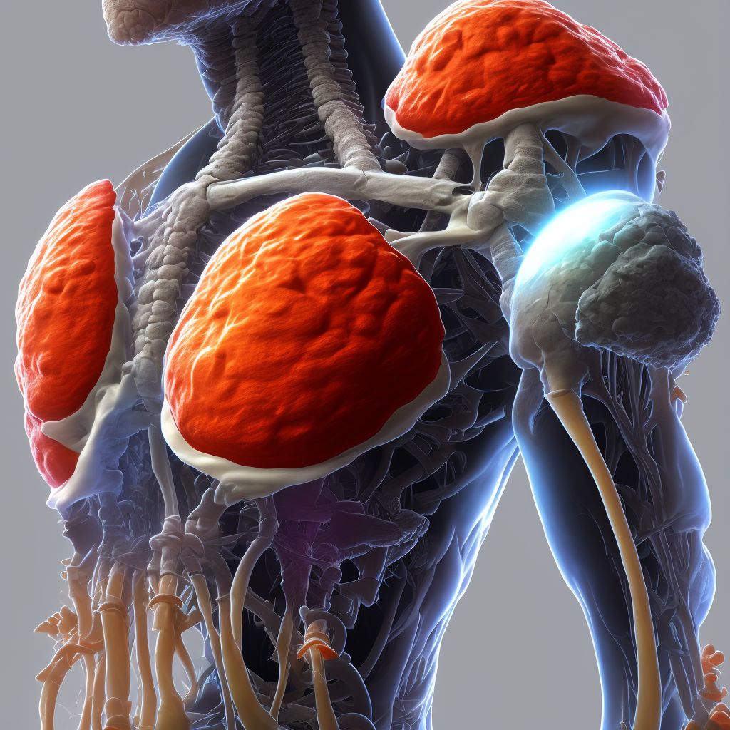 Chronic osteomyelitis with draining sinus, left shoulder digital illustration