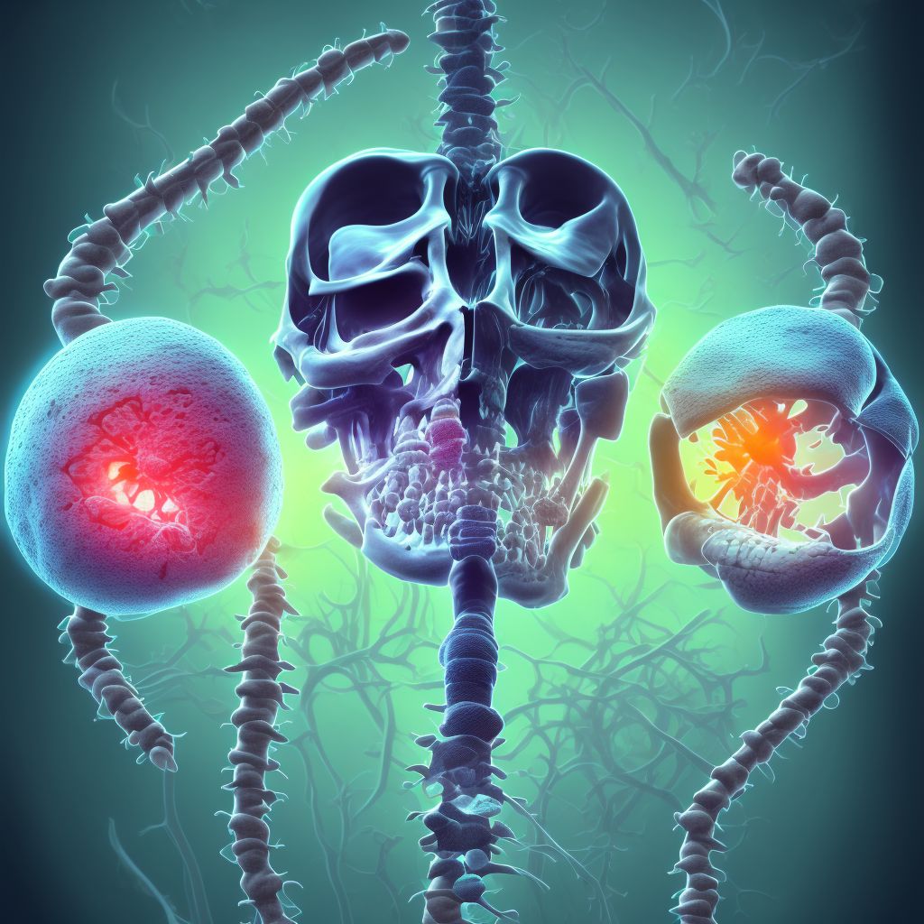 Chronic osteomyelitis with draining sinus, left humerus digital illustration