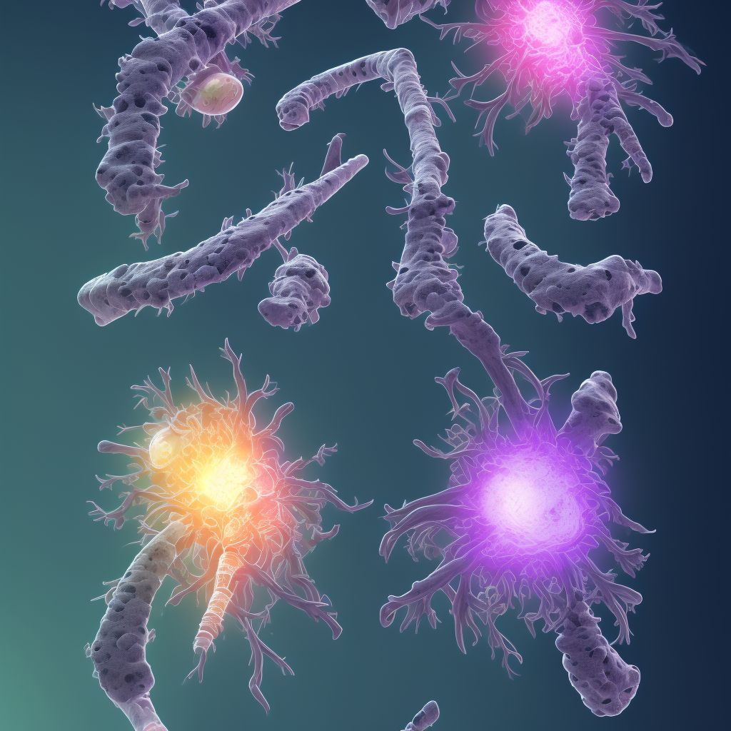 Chronic osteomyelitis with draining sinus, left femur digital illustration