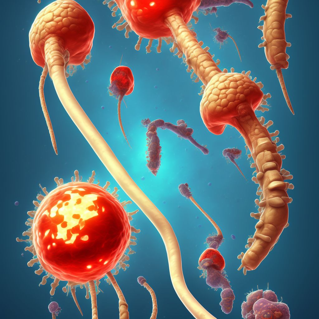 Other chronic hematogenous osteomyelitis, right humerus digital illustration