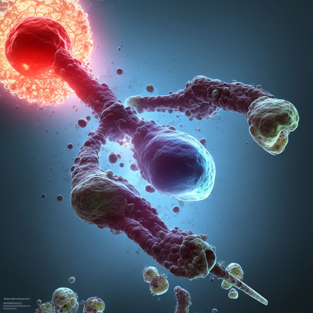 Other chronic hematogenous osteomyelitis, right femur digital illustration