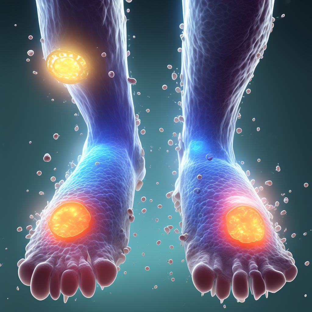 Other chronic hematogenous osteomyelitis, left ankle and foot digital illustration