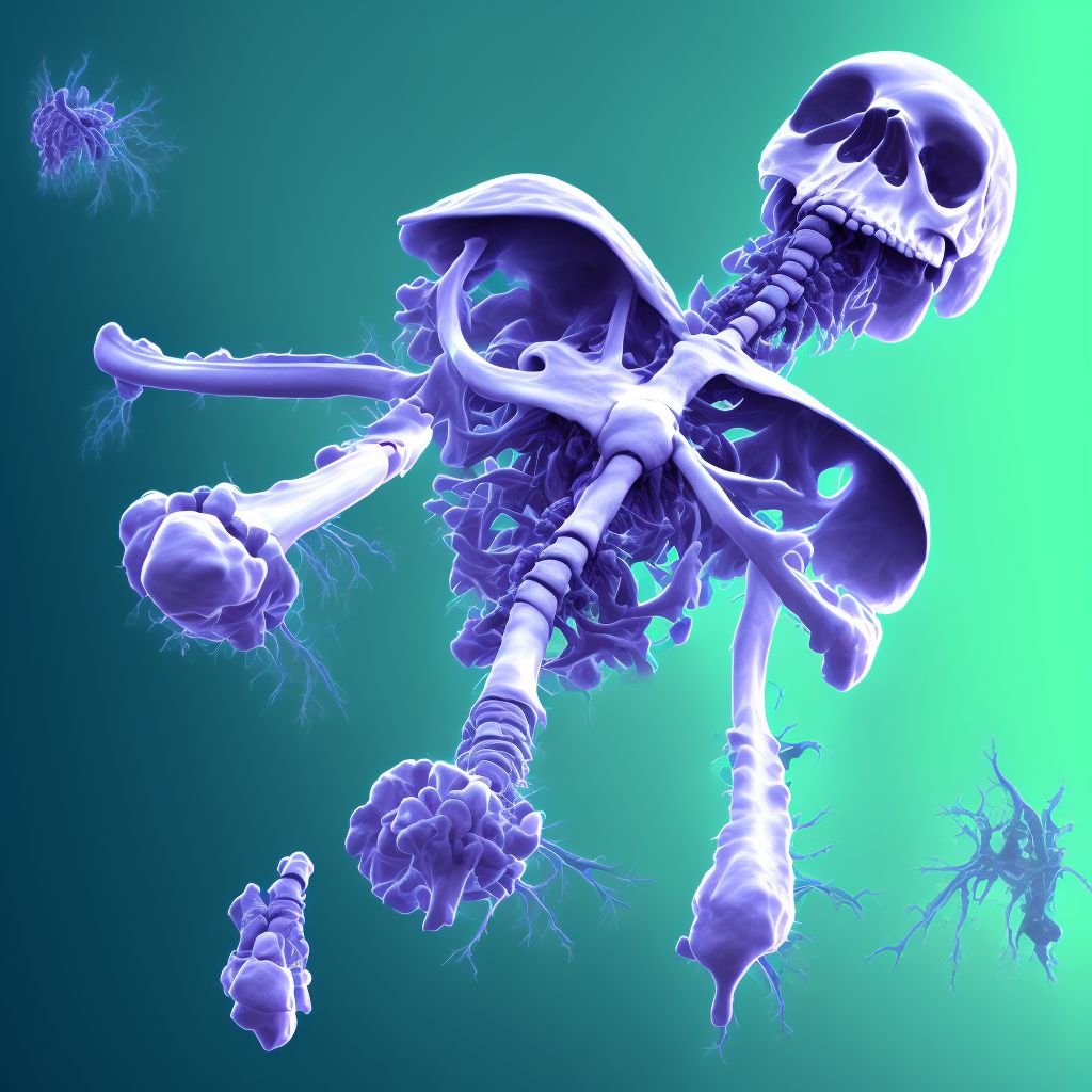 Other chronic osteomyelitis, right humerus digital illustration