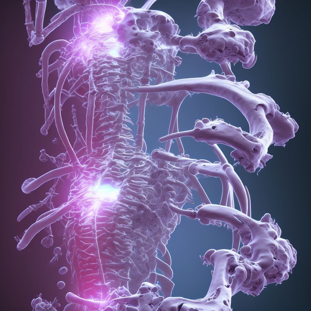 Other chronic osteomyelitis, right radius and ulna digital illustration