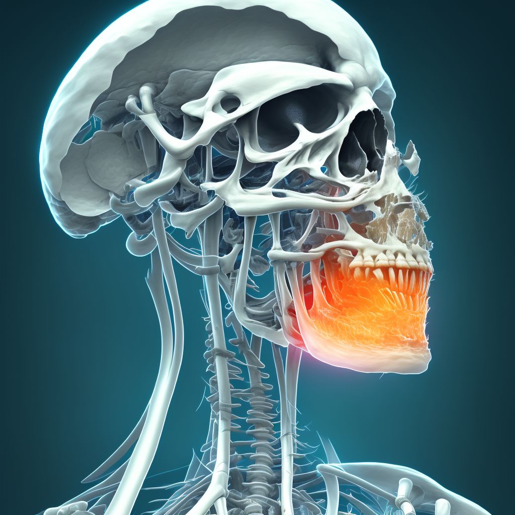 Other chronic osteomyelitis, left radius and ulna digital illustration