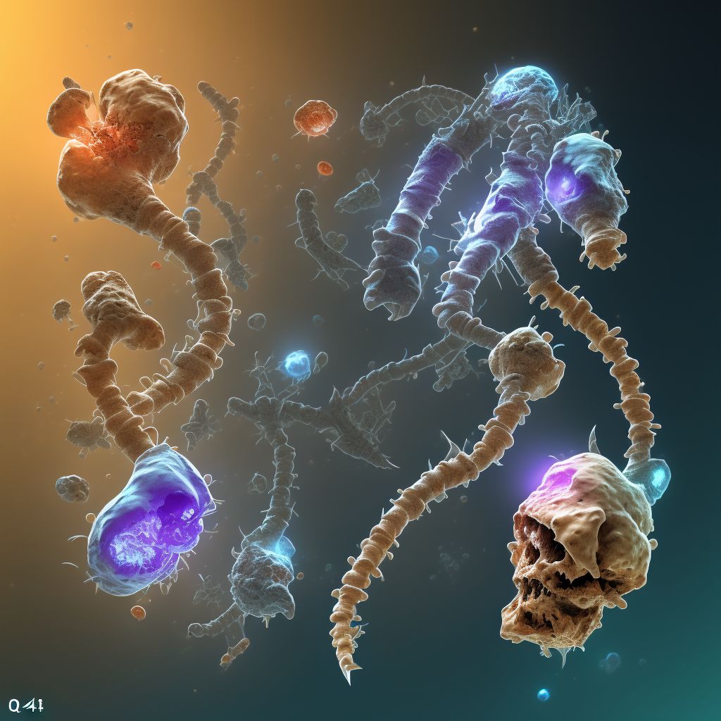 Other chronic osteomyelitis, right tibia and fibula digital illustration