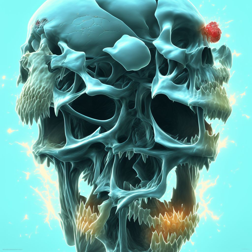 Osteonecrosis due to previous trauma, left shoulder digital illustration