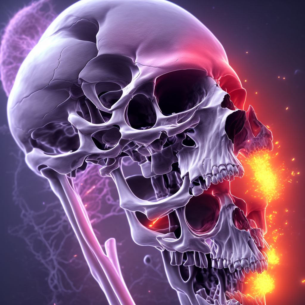 Osteonecrosis due to previous trauma, left femur digital illustration