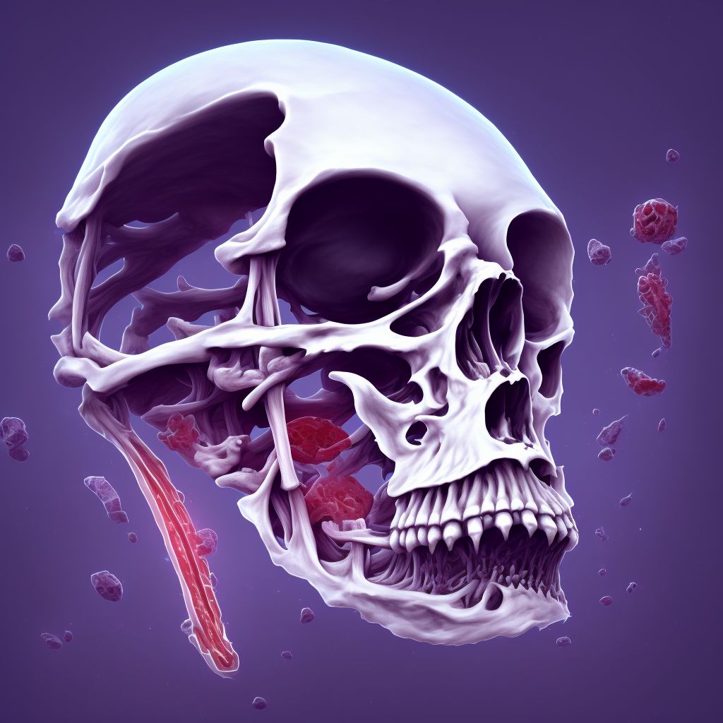 Other secondary osteonecrosis of left ulna digital illustration