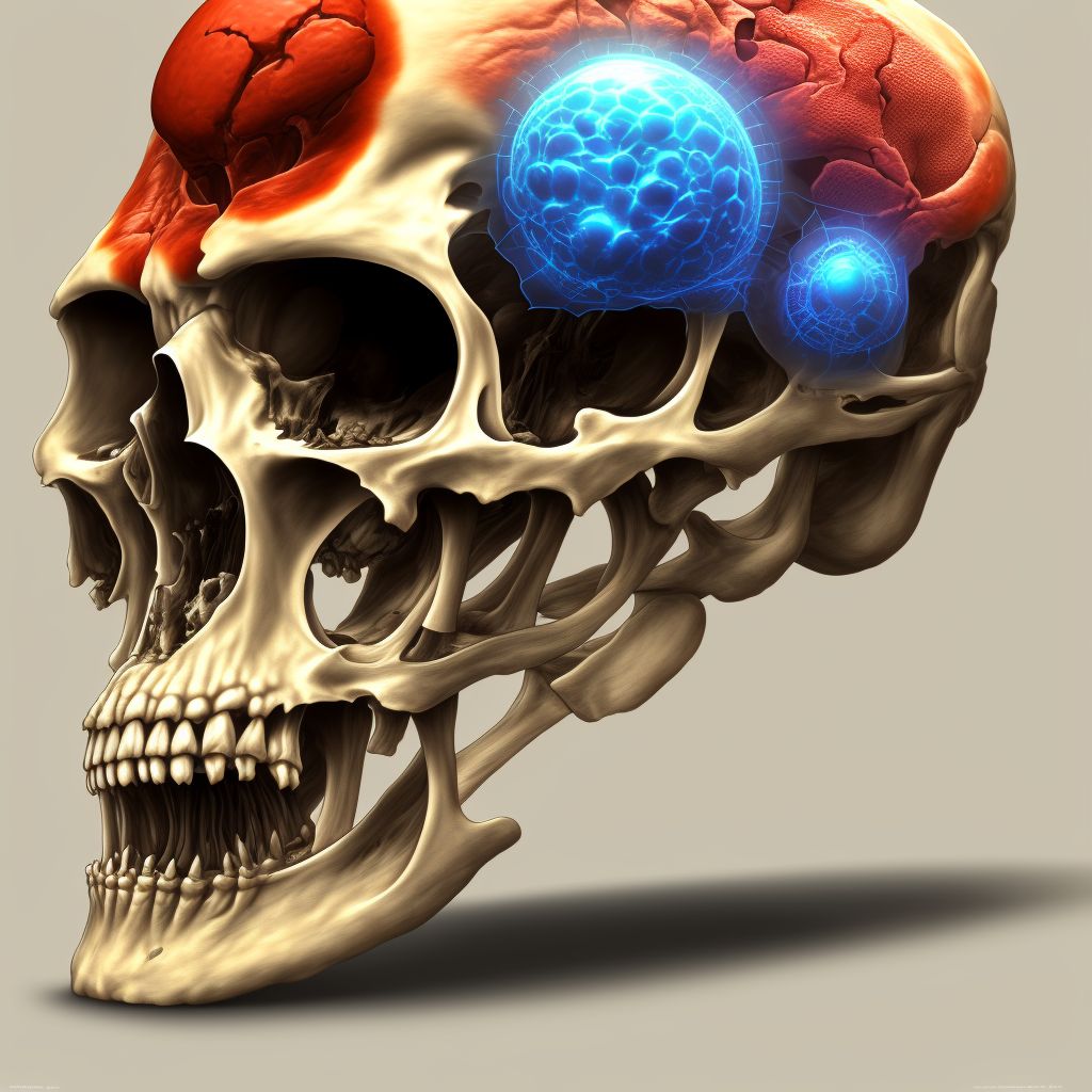 Other osteonecrosis, right humerus digital illustration