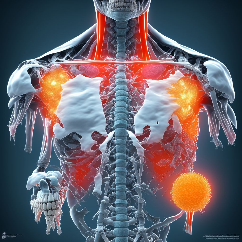 Osteitis deformans of right shoulder digital illustration