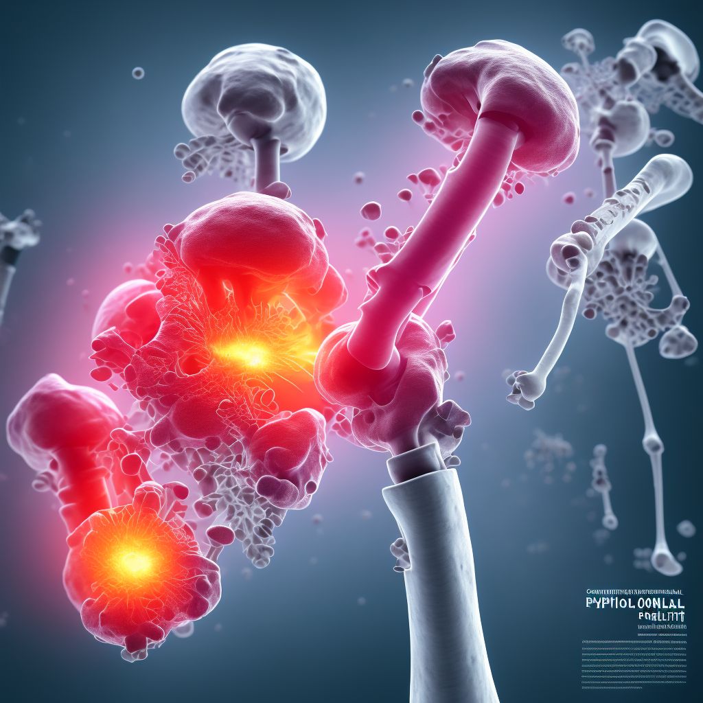 Complete physeal arrest, right proximal femur digital illustration