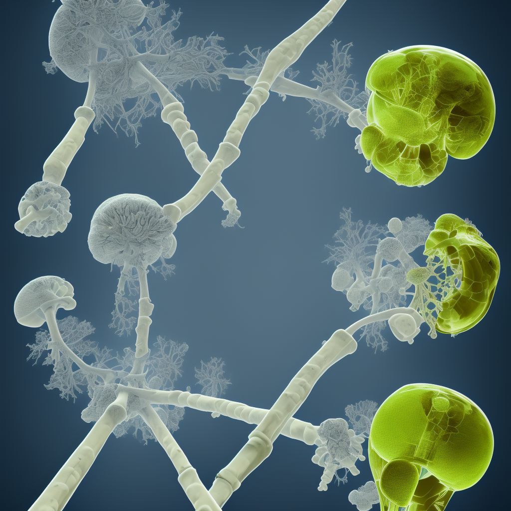 Complete physeal arrest, left proximal femur digital illustration