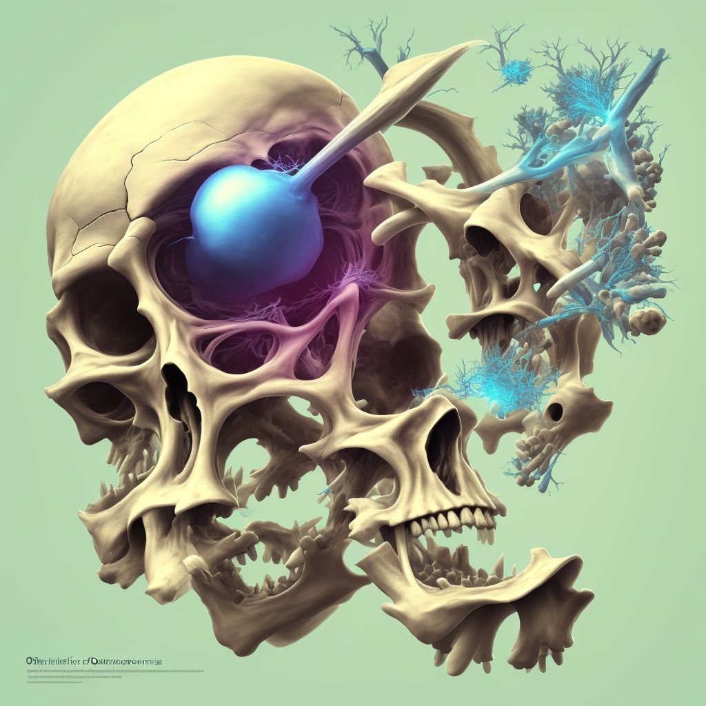 Other disorders of bone development and growth, left shoulder digital illustration