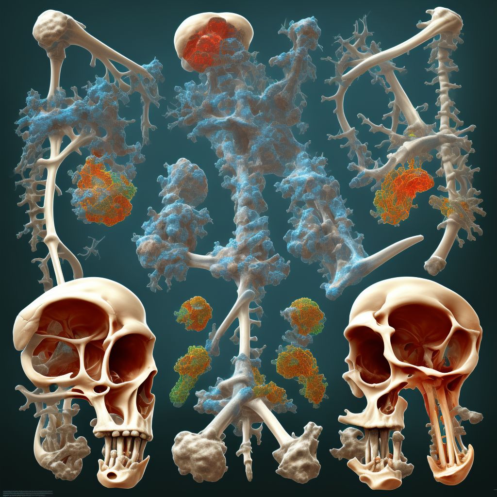 Other disorders of bone development and growth, left ulna digital illustration