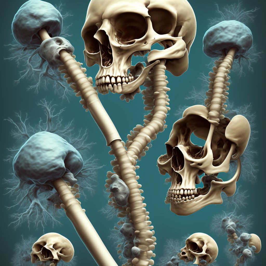 Other disorders of bone development and growth, right femur digital illustration