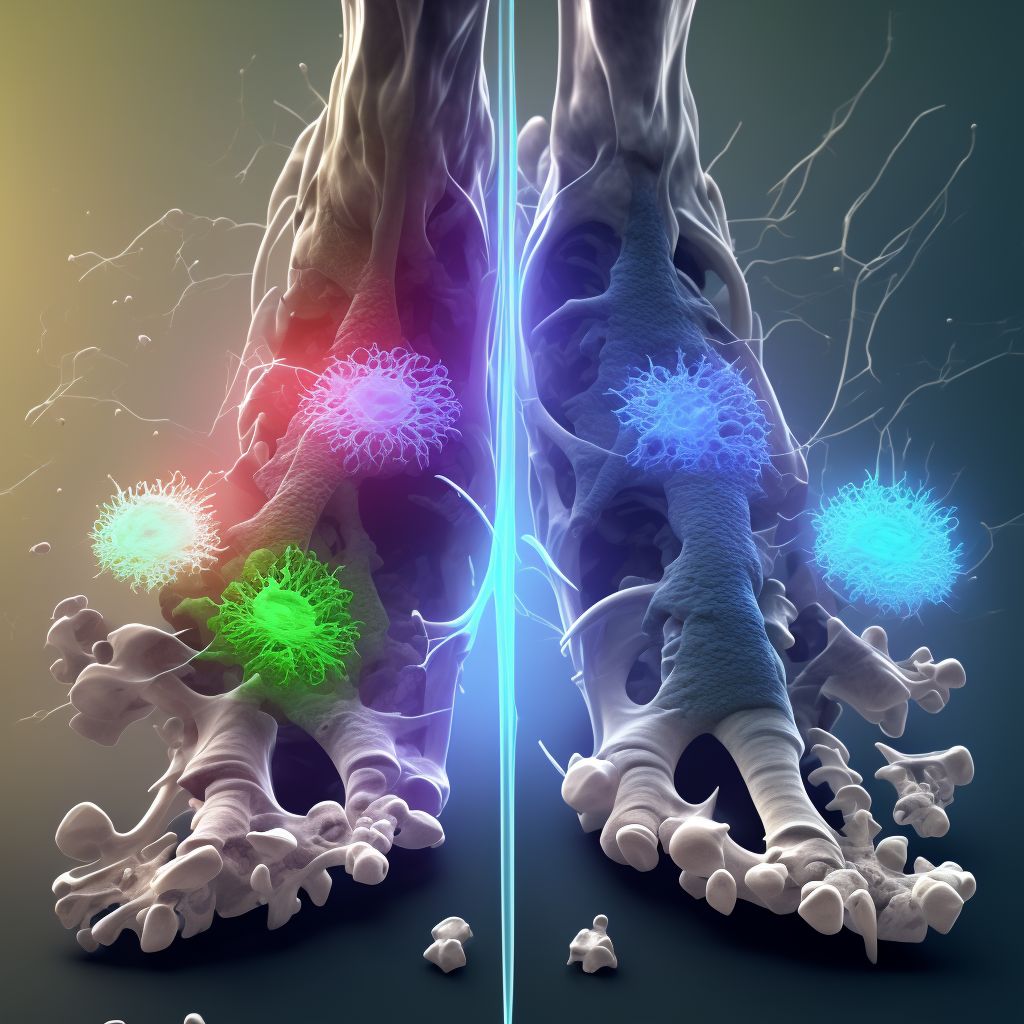 Other disorders of bone development and growth, left ankle and foot digital illustration