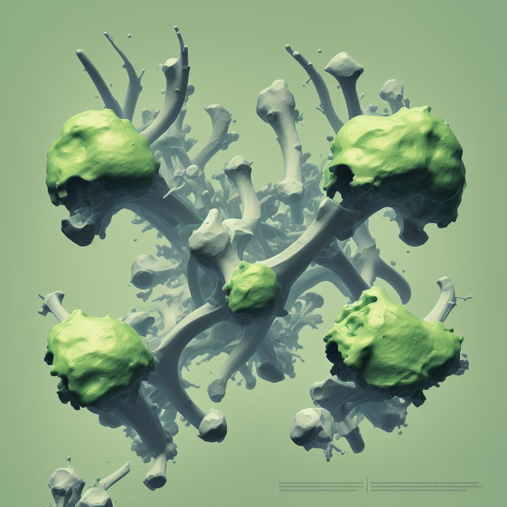 Hypertrophy of bone, right radius digital illustration