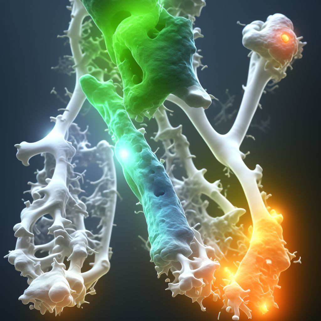 Hypertrophy of bone, right ankle and foot digital illustration