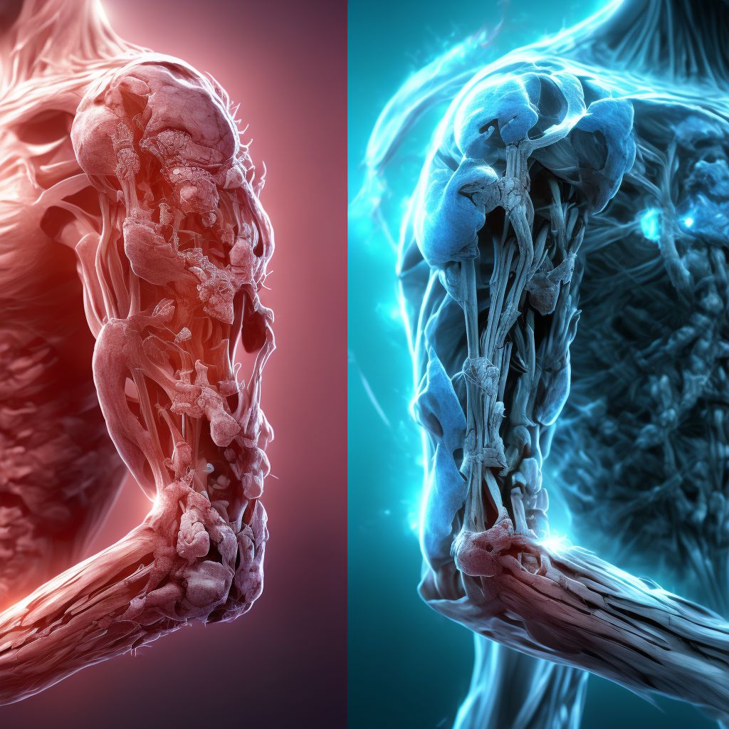 Other hypertrophic osteoarthropathy, left upper arm digital illustration