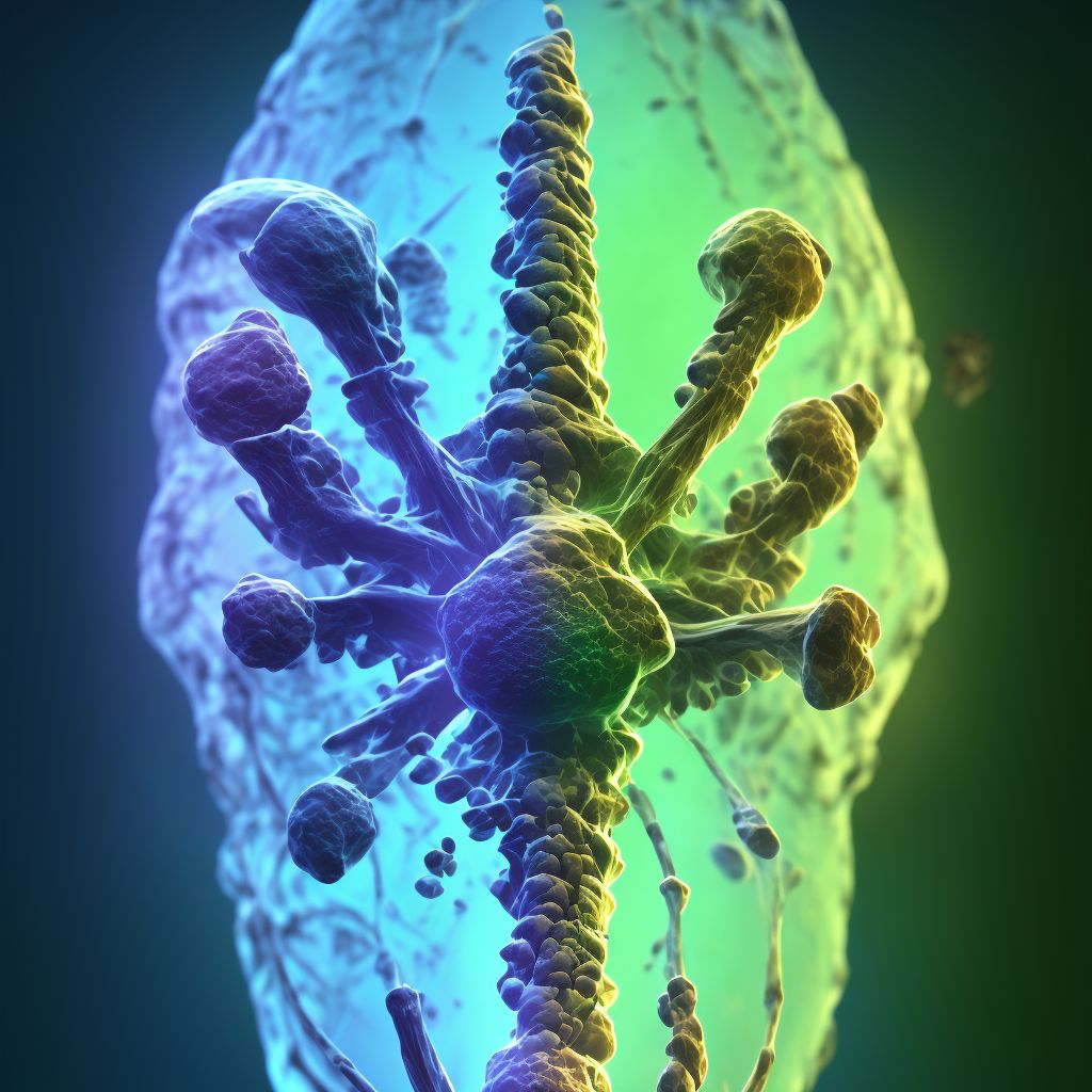 Osteolysis, right lower leg digital illustration