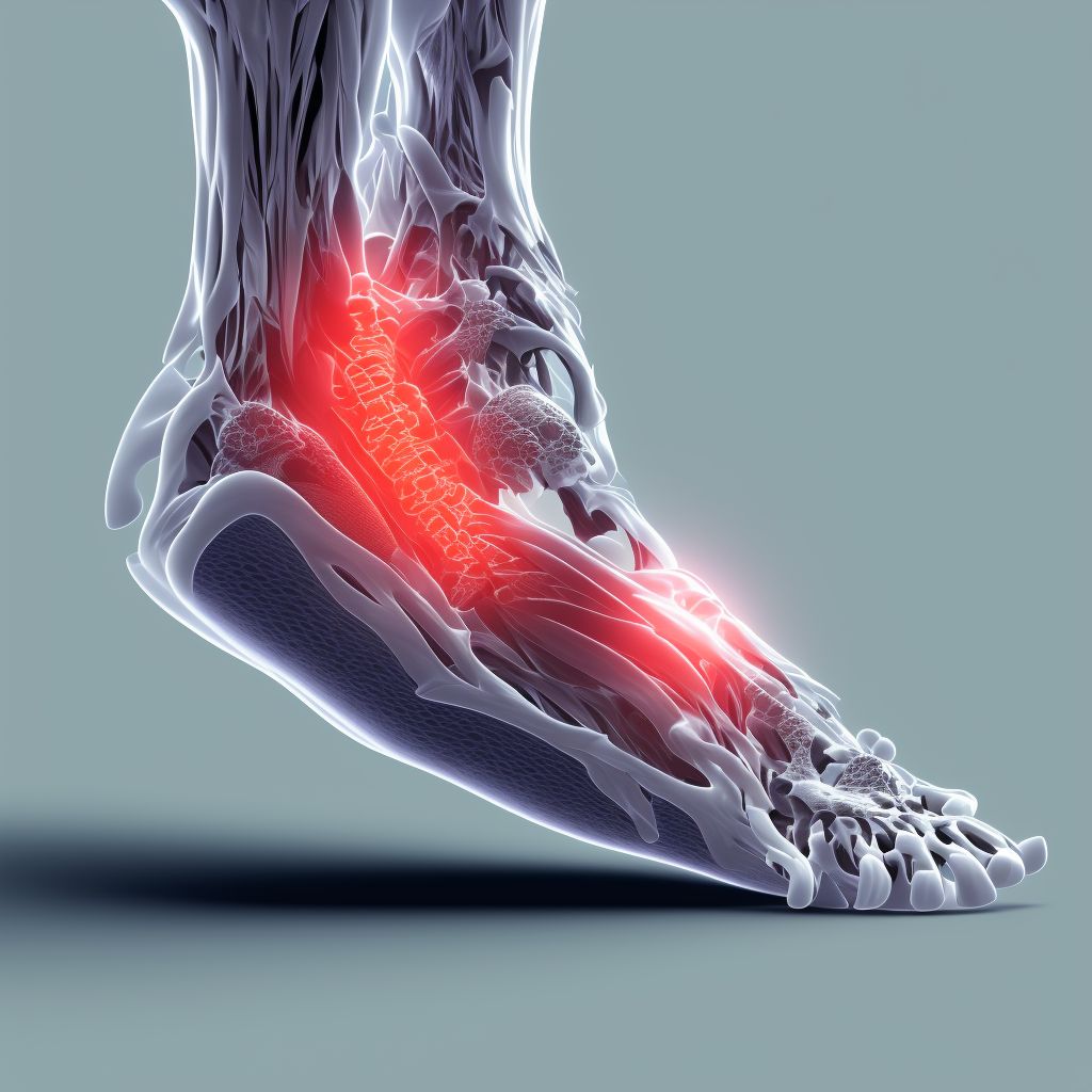 Osteolysis, left ankle and foot digital illustration