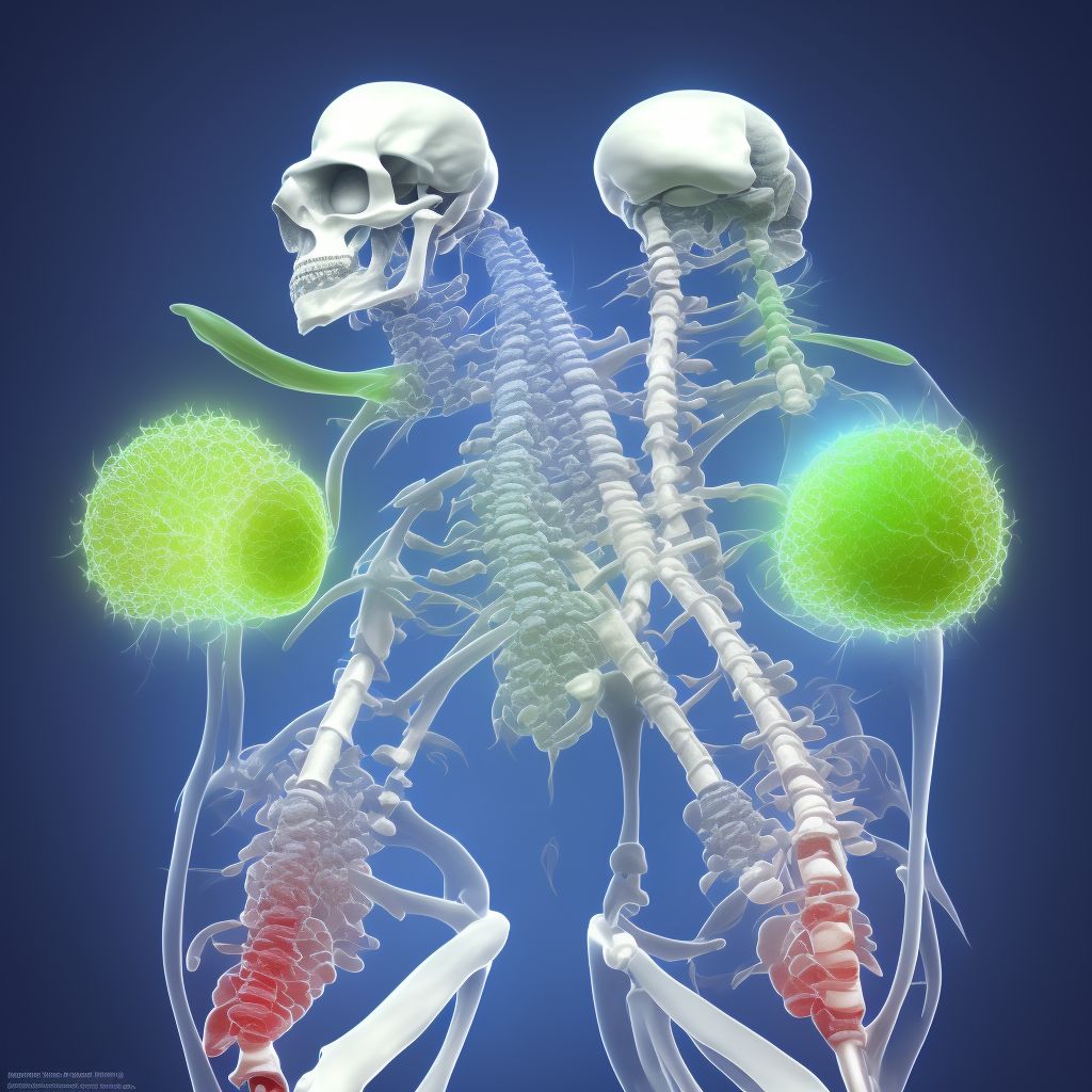 Osteopathy after poliomyelitis, left lower leg digital illustration