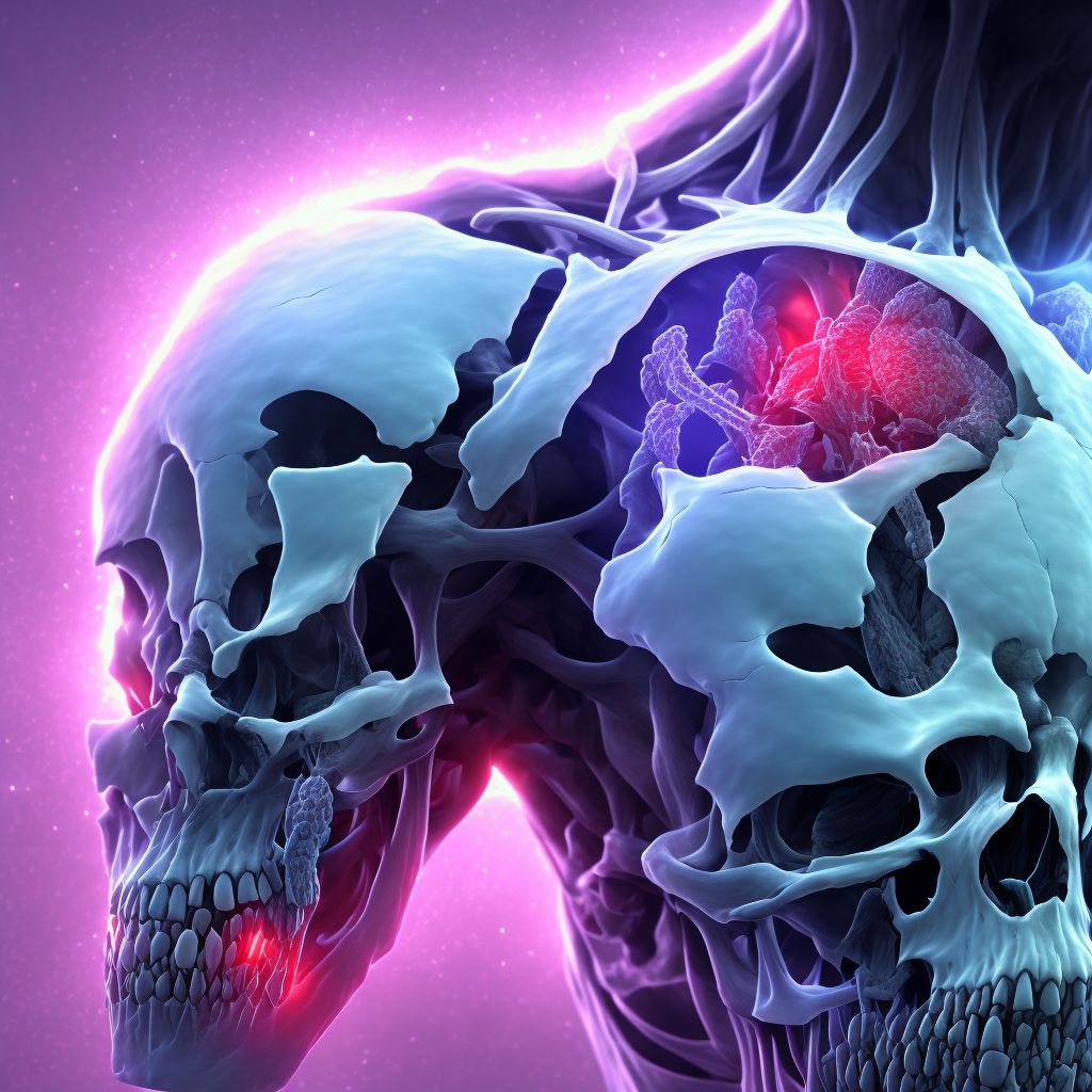 Osteonecrosis in diseases classified elsewhere, right shoulder digital illustration