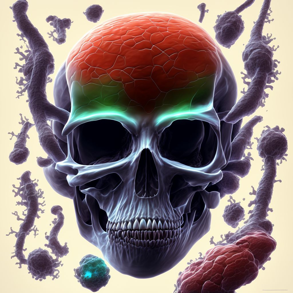 Osteonecrosis in diseases classified elsewhere, right hand digital illustration