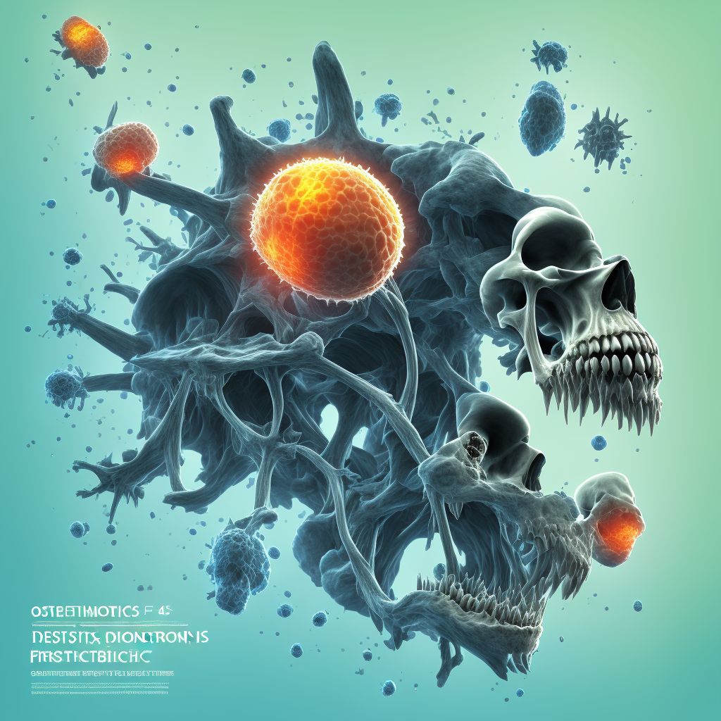 Osteitis deformans in neoplastic diseases, left hand digital illustration