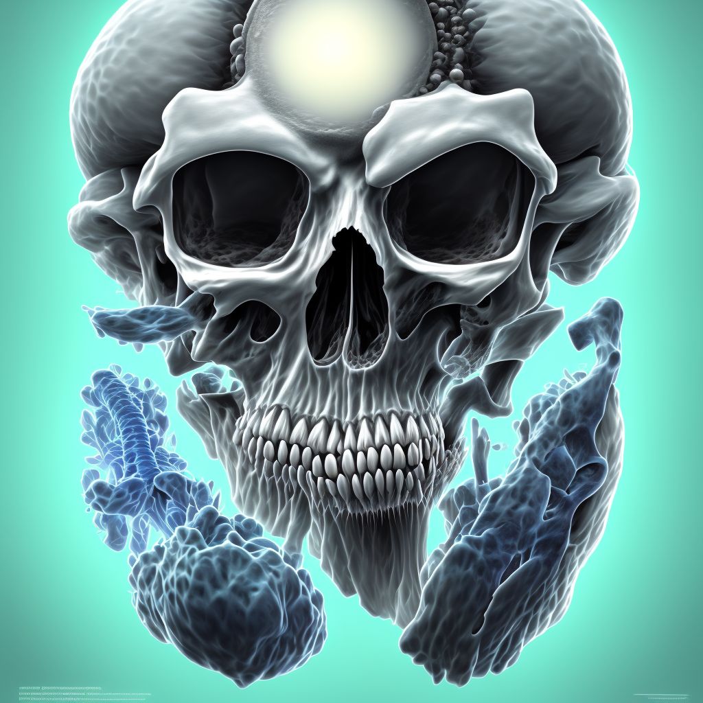 Osteitis deformans in neoplastic diseases, left lower leg digital illustration