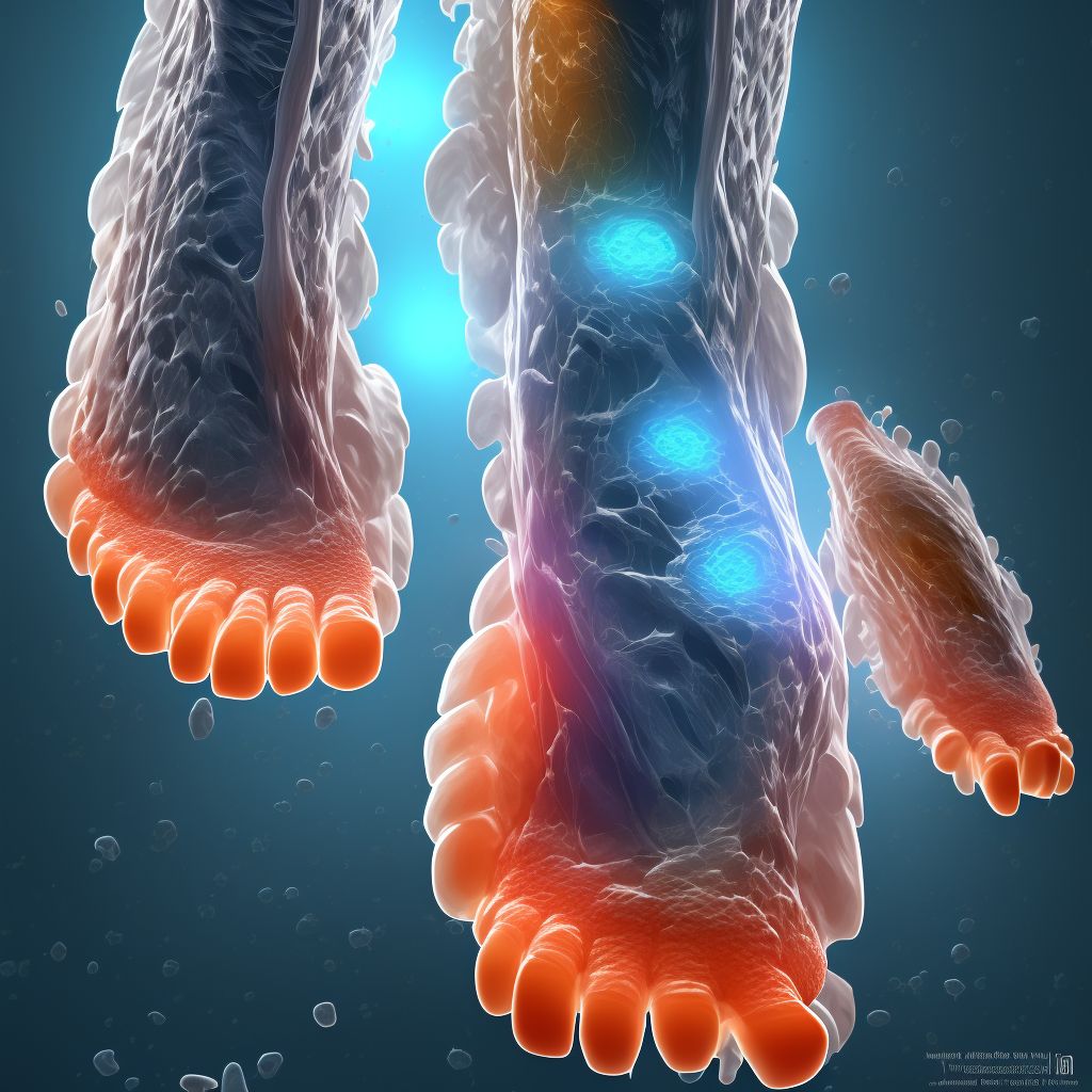 Osteitis deformans in neoplastic diseases, left ankle and foot digital illustration