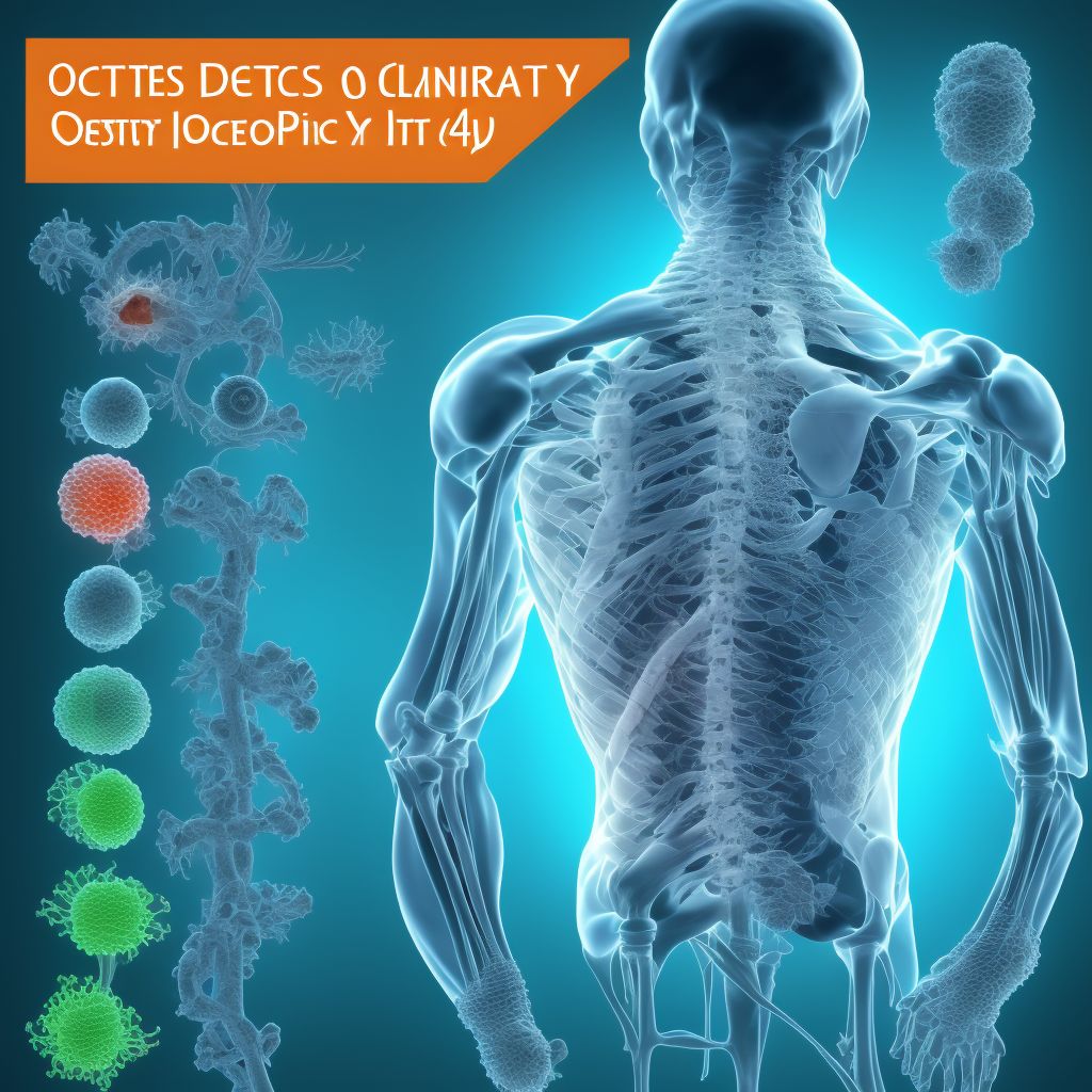 Osteopathy in diseases classified elsewhere, right shoulder digital illustration