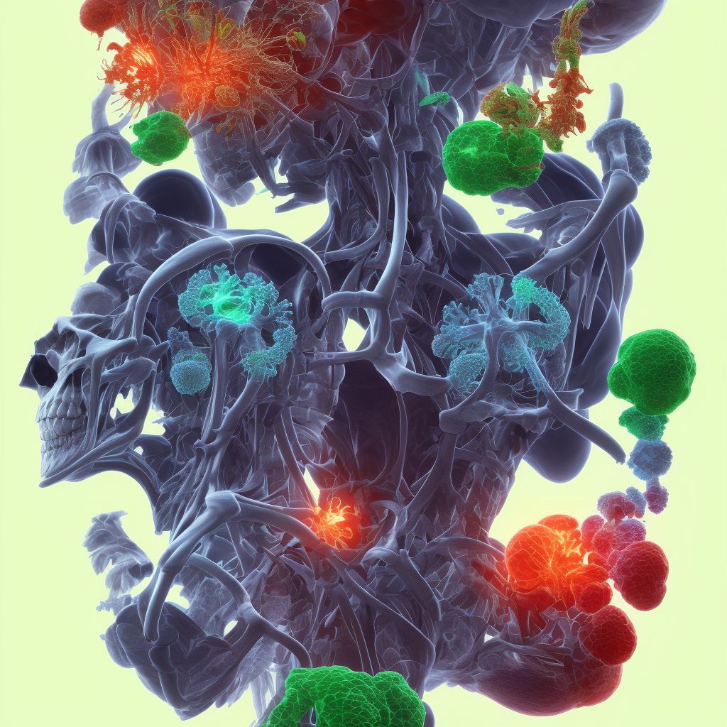 Osteopathy in diseases classified elsewhere, left shoulder digital illustration