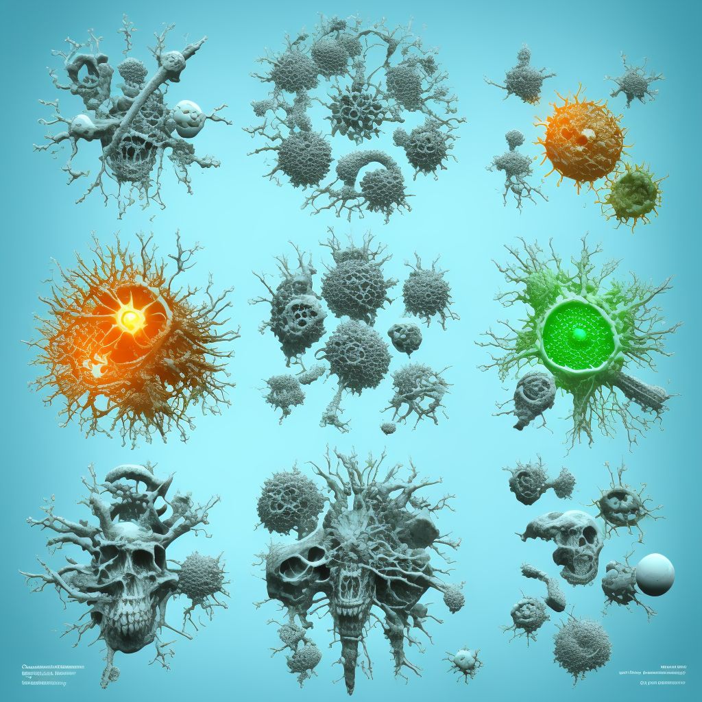 Osteopathy in diseases classified elsewhere, right lower leg digital illustration