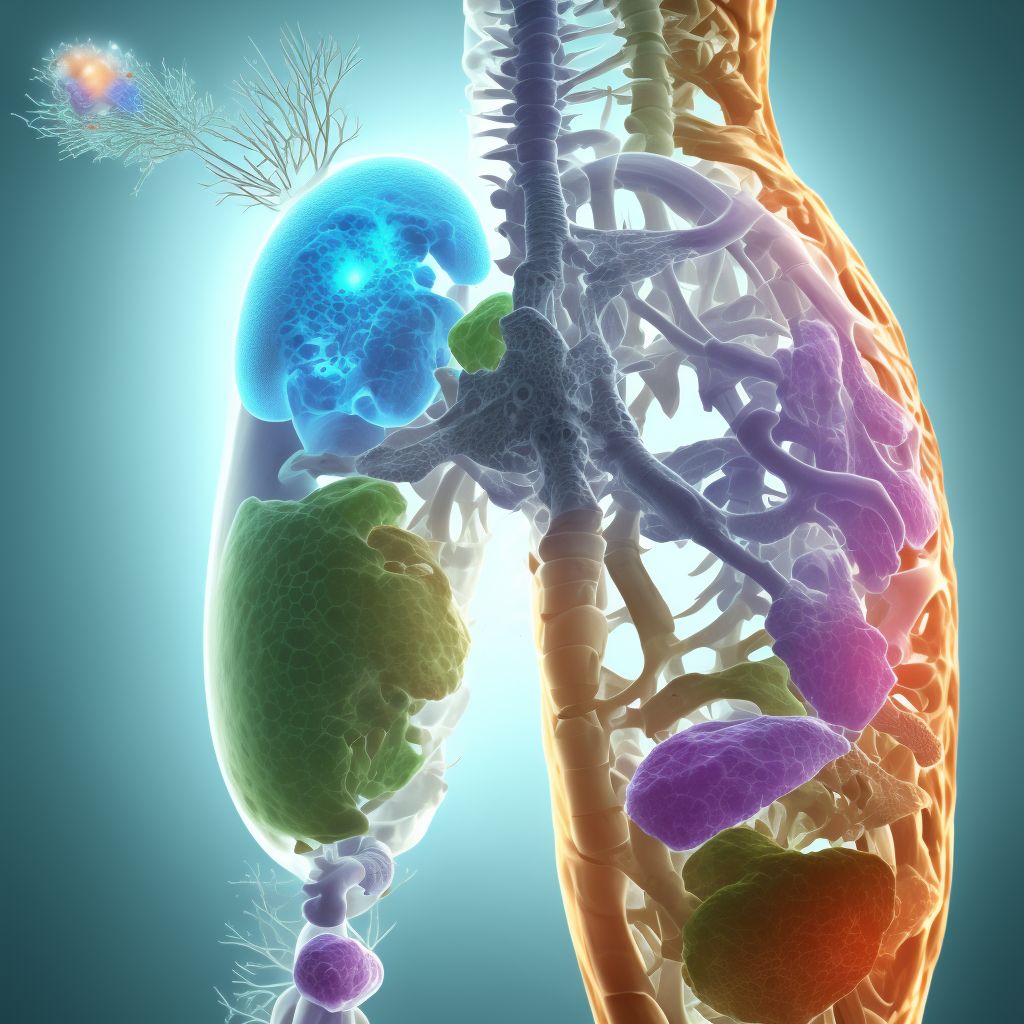 Osteopathy in diseases classified elsewhere, left lower leg digital illustration