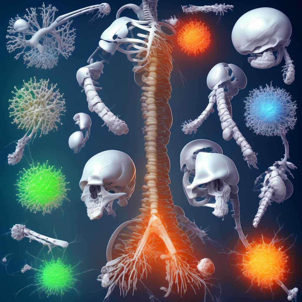 Osteopathy in diseases classified elsewhere, left ankle and foot digital illustration