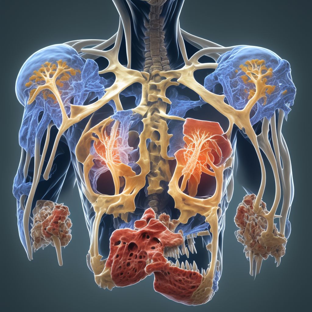 Osteochondritis dissecans, right shoulder digital illustration