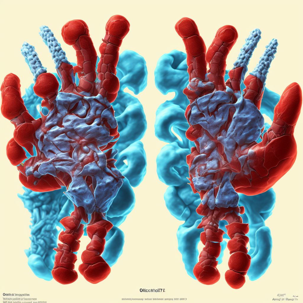 Osteochondritis dissecans, joints of right hand digital illustration