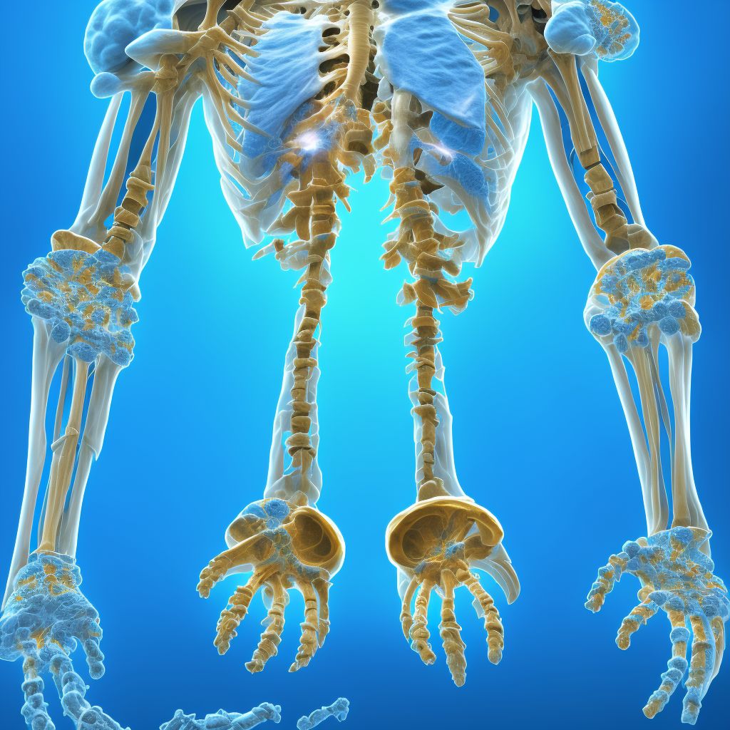 Osteochondritis dissecans, joints of left hand digital illustration