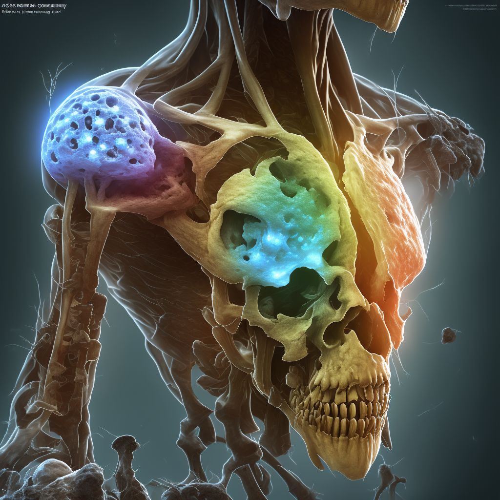 Other specified osteochondropathies, left shoulder digital illustration