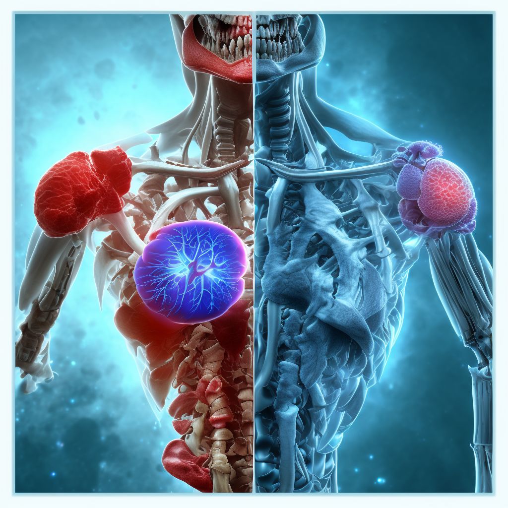 Postprocedural hemorrhage of a musculoskeletal structure following other procedure digital illustration