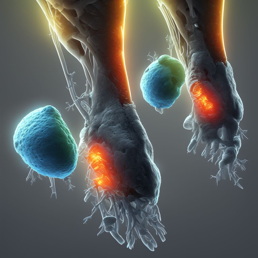 Periprosthetic fracture around internal prosthetic right ankle joint, sequela digital illustration