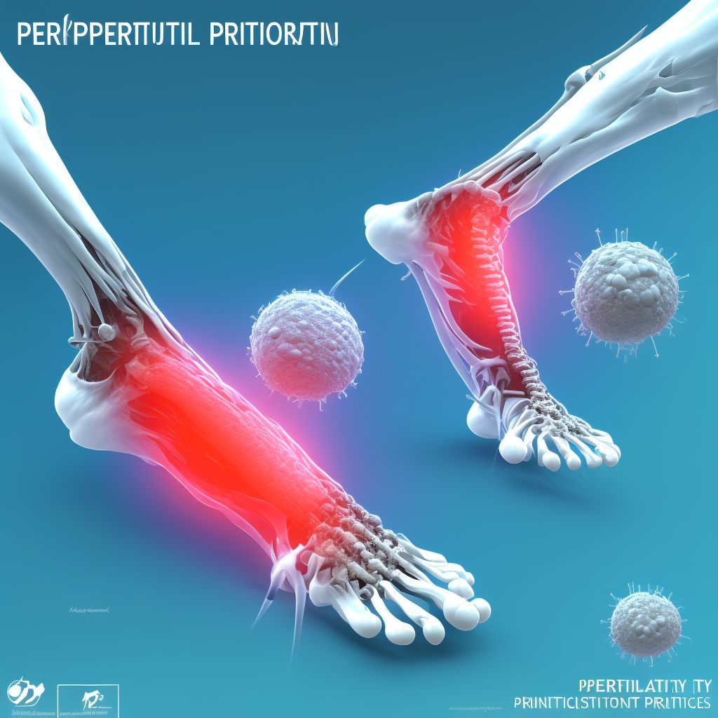 Periprosthetic fracture around internal prosthetic left ankle joint, sequela digital illustration