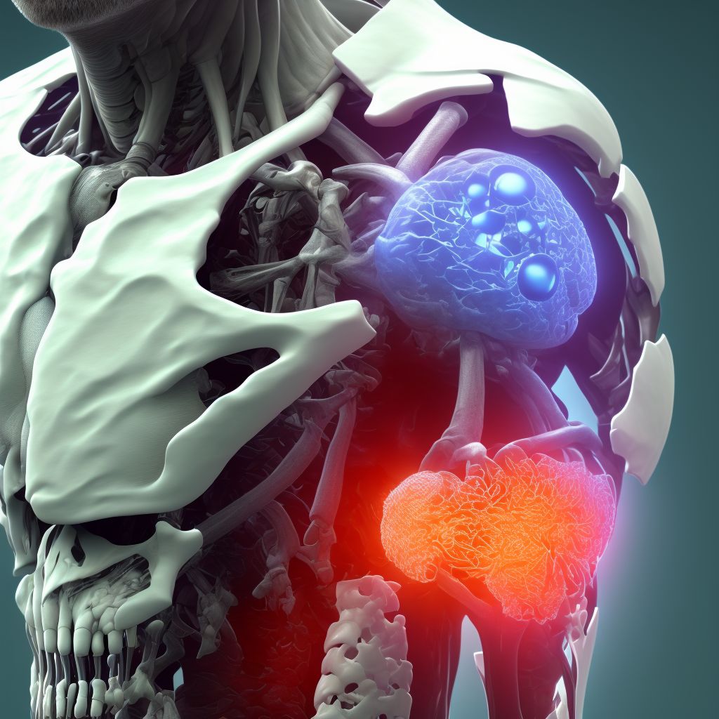 Periprosthetic fracture around internal prosthetic right shoulder joint, sequela digital illustration