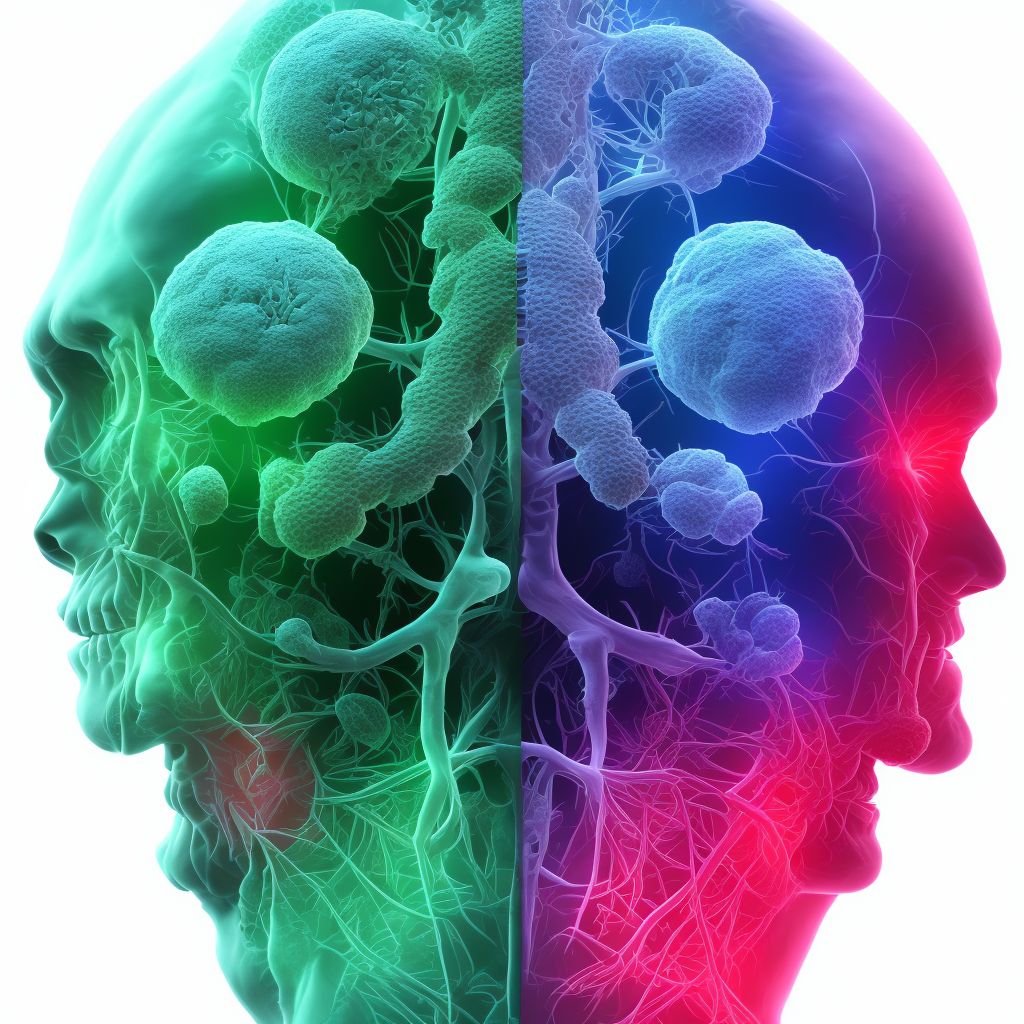 Segmental and somatic dysfunction of head region digital illustration