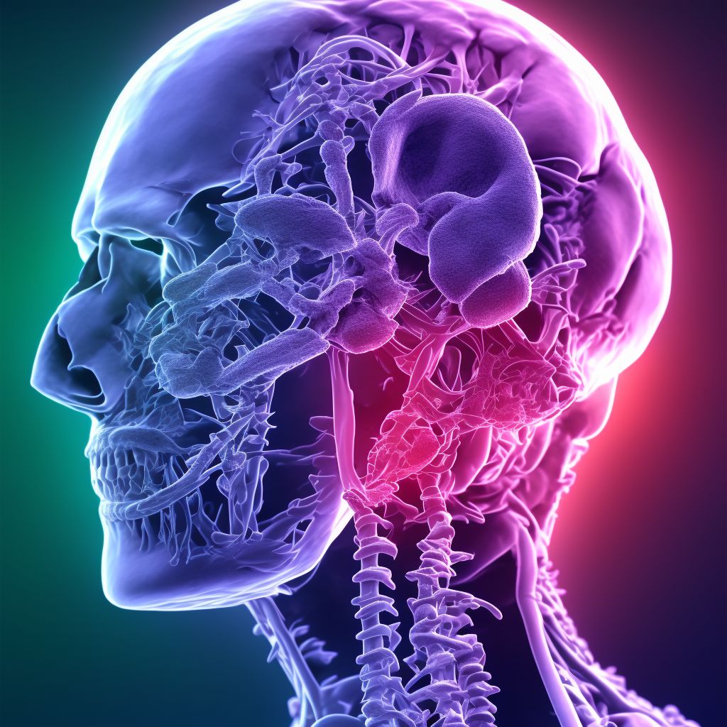 Subluxation complex (vertebral) of head region digital illustration