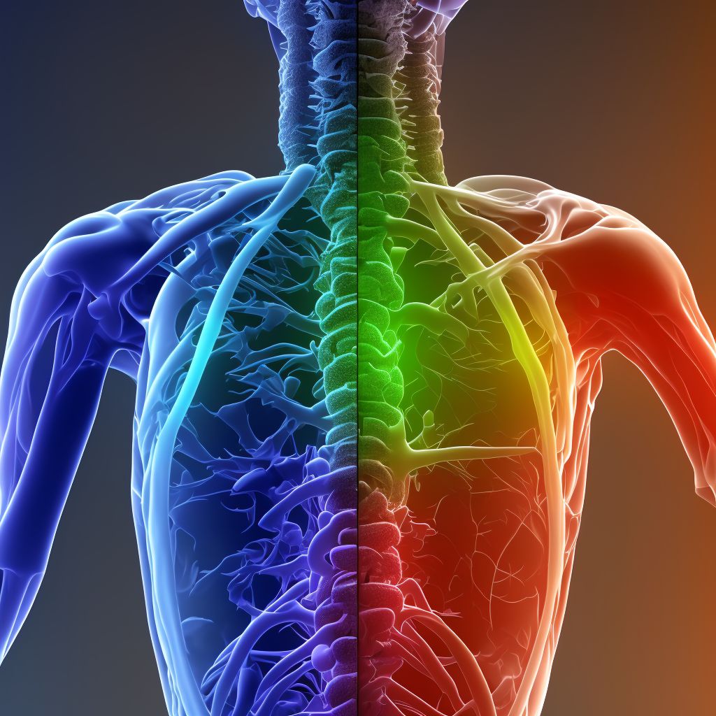 Subluxation complex (vertebral) of thoracic region digital illustration