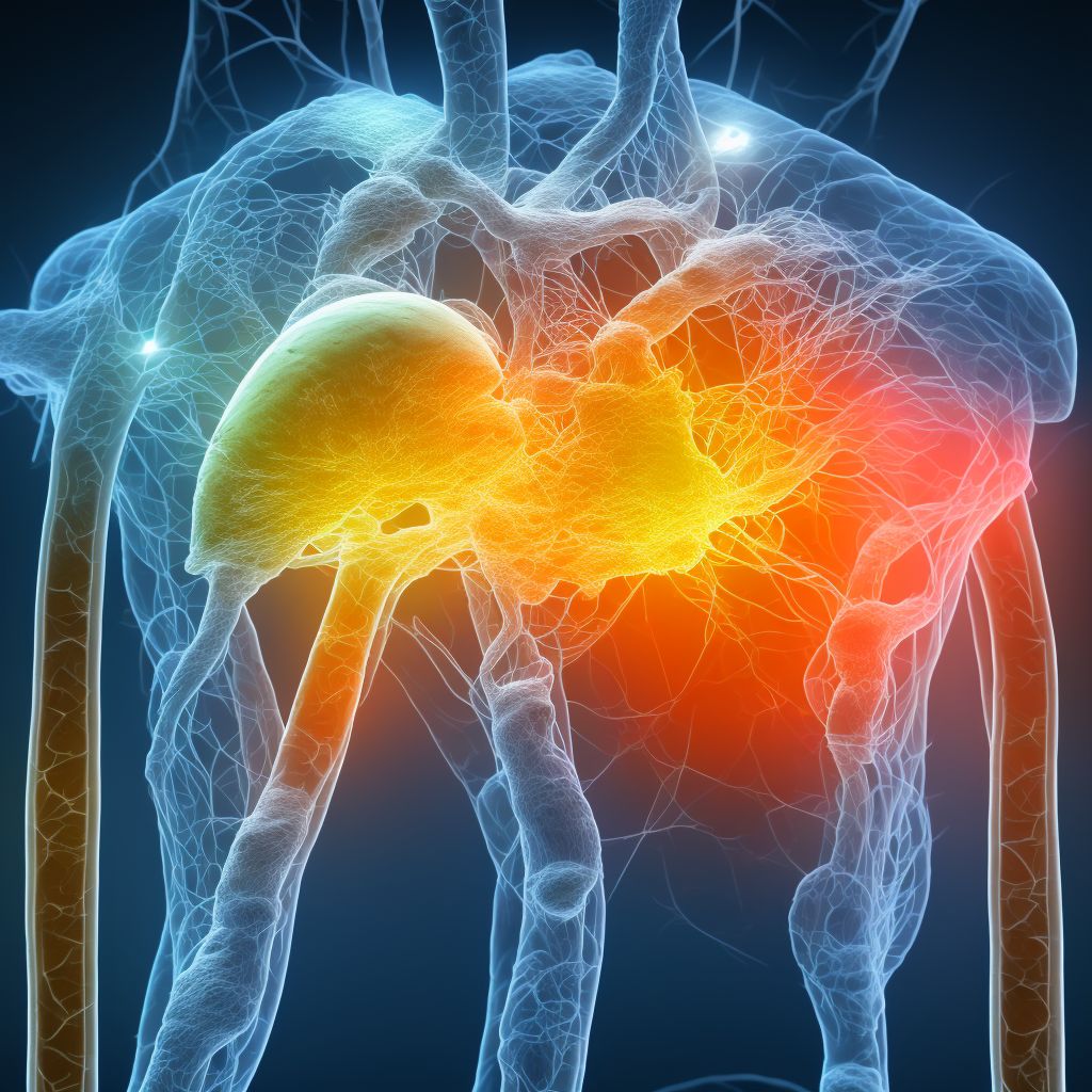 Connective tissue stenosis of neural canal of lower extremity digital illustration