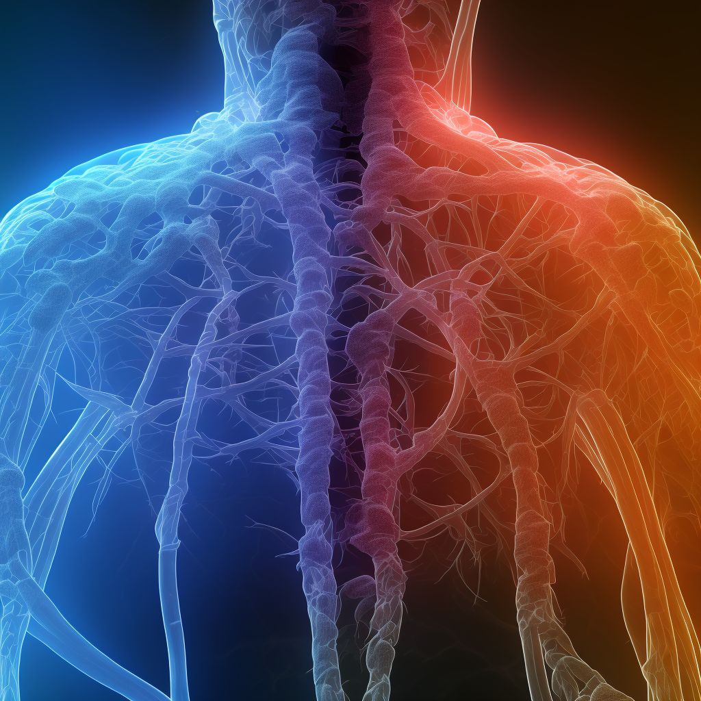 Connective tissue stenosis of neural canal of rib cage digital illustration